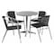 Flash Furniture Round Table Set, Aluminum, Plastic, Rattan, Stainless Steel, Grey TLH-ALUM-28RD-020BKCHR4-GG - alternate 1