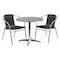 Flash Furniture Round Table Set, 31.5 W, 31.5 L, 27.5 H, Aluminum, Plastic, Rattan, Stainless Steel, Grey TLH-ALUM-32RD-020BKCHR2-GG - alternate 1