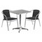 Flash Furniture Square Table Set, Aluminum, Plastic, Rattan, Stainless Steel, Grey TLH-ALUM-24SQ-020BKCHR2-GG - alternate 1