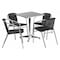 Flash Furniture Square Table Set, Aluminum, Plastic, Rattan, Stainless Steel, Grey TLH-ALUM-24SQ-020BKCHR4-GG - alternate 1
