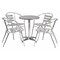 Flash Furniture Round Table Set, Aluminum, Plastic, Stainless Steel, Grey TLH-ALUM-24RD-017BCHR4-GG - alternate 1