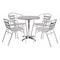 Flash Furniture Round Table Set, Aluminum, Plastic, Stainless Steel, Grey TLH-ALUM-28RD-017BCHR4-GG - alternate 1