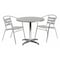 Flash Furniture Round Table Set, Aluminum, Plastic, Stainless Steel, Grey TLH-ALUM-32RD-017BCHR2-GG - alternate 1