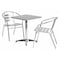 Flash Furniture Square Table Set, Aluminum, Plastic, Stainless Steel, Grey TLH-ALUM-24SQ-017BCHR2-GG - alternate 1