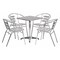 Flash Furniture Square Table Set, Aluminum, Plastic, Stainless Steel, Grey TLH-ALUM-24SQ-017BCHR4-GG - alternate 1