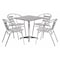 Flash Furniture Square Table Set, 27.5 W, 27.5 L, 27.5 H, Aluminum, Plastic, Stainless Steel, Grey TLH-ALUM-28SQ-017BCHR4-GG - alternate 1