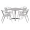 Flash Furniture Square Table Set, Aluminum, Plastic, Stainless Steel, Grey TLH-ALUM-32SQ-017BCHR4-GG - alternate 1