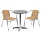 Flash Furniture Round Table Set, Aluminum, Plastic, Rattan, Stainless Steel, Grey TLH-ALUM-24RD-020BGECHR2-GG - alternate 1