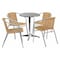 Flash Furniture Round Table Set, Aluminum, Plastic, Rattan, Stainless Steel, Grey TLH-ALUM-24RD-020BGECHR4-GG - alternate 1