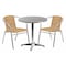 Flash Furniture Round Table Set, Aluminum, Plastic, Rattan, Stainless Steel, Grey TLH-ALUM-28RD-020BGECHR2-GG - alternate 1