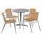 Flash Furniture Round Table Set, Aluminum, Plastic, Rattan, Stainless Steel, Grey TLH-ALUM-28RD-020BGECHR4-GG - alternate 1