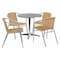 Flash Furniture Round Table Set, Aluminum, Plastic, Rattan, Stainless Steel, Grey TLH-ALUM-32RD-020BGECHR4-GG - alternate 1
