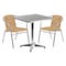 Flash Furniture Square Table Set, Aluminum, Plastic, Rattan, Stainless Steel, Grey TLH-ALUM-28SQ-020BGECHR2-GG - alternate 1