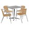 Flash Furniture Square Table Set, Aluminum, Plastic, Rattan, Stainless Steel, Grey TLH-ALUM-28SQ-020BGECHR4-GG - alternate 1