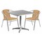 Flash Furniture Square Table Set, Aluminum, Plastic, Rattan, Stainless Steel, Grey TLH-ALUM-32SQ-020BGECHR2-GG - alternate 1