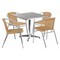 Flash Furniture Square Table Set, Aluminum, Plastic, Rattan, Stainless Steel, Grey TLH-ALUM-32SQ-020BGECHR4-GG - alternate 1