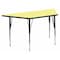 Flash Furniture Trapezoid Activity Table, 29 W, 57 L, 30.125 H, Chrome, Laminate, Particleboard, Steel, Yellow XU-A3060-TRAP-YEL-T-A-GG - alternate 1