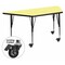 Flash Furniture Trapezoid Table, Trapezoid, Lckng Casters, Yl, 30"x60", Chrome, Laminate, Particleboard, Steel, Yellow XU-A3060-TRAP-YEL-T-P-CAS-GG - alternate 1