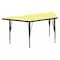 Flash Furniture Trapezoid Activity Table, 29 W, 57 L, 25.125 H, Chrome, Laminate, Particleboard, Steel, Yellow XU-A3060-TRAP-YEL-T-P-GG - alternate 1