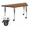 Flash Furniture Trapezoid Activity Table, Chrome, Laminate, Particleboard, Steel, Wood Grain XU-A3060-TRAP-OAK-T-P-CAS-GG - alternate 1