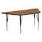 Flash Furniture Trapezoid Activity Table, 29 W, 57 L, 25.125 H, Chrome, Laminate, Particleboard, Steel, Wood Grain XU-A3060-TRAP-OAK-T-P-GG - alternate 1