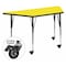 Flash Furniture Trapezoid Activity Table, 22.5 W, 45 L, 30.5 H, Chrome, Laminate, Particleboard, Steel, Yellow XU-A2448-TRAP-YEL-H-A-CAS-GG - alternate 1