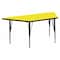 Flash Furniture Trapezoid Activity Table, Chrome, Laminate, Particleboard, Steel, Yellow XU-A2448-TRAP-YEL-H-P-GG - alternate 1