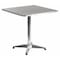 Flash Furniture Square Table, Square, Aluminum, 27.5", 27.5 W, 27.5 L, 27.5 H, Aluminum, Plastic, Stainless Steel TLH-053-2-GG - alternate 1