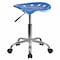Flash Furniture Tractor Seat w/Chrome Frame, Blue, Caster Type: Dual-Wheeled LF-214A-BRIGHTBLUE-GG - alternate 1