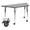 Flash Furniture Trapezoid Activity Table, Chrome, Laminate, Particleboard, Steel, Grey XU-A2448-TRAP-GY-H-A-CAS-GG - alternate 1