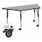 Flash Furniture Trapezoid Activity Table, Chrome, Laminate, Particleboard, Steel, Grey XU-A2448-TRAP-GY-H-P-CAS-GG - alternate 1