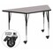 Flash Furniture Trapezoid Activity Table, Chrome, Laminate, Particleboard, Steel, Grey XU-A3060-TRAP-GY-H-A-CAS-GG - alternate 1