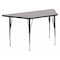 Flash Furniture Trapezoid Activity Table, Chrome, Laminate, Particleboard, Steel, Grey XU-A3060-TRAP-GY-H-A-GG - alternate 1