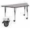 Flash Furniture Trapezoid Activity Table, Chrome, Laminate, Particleboard, Steel, Grey XU-A3060-TRAP-GY-H-P-CAS-GG - alternate 1