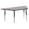 Flash Furniture Trapezoid Activity Table, Chrome, Laminate, Particleboard, Steel, Grey XU-A3060-TRAP-GY-H-P-GG - alternate 1