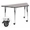 Flash Furniture Trapezoid Activity Table, 29 W, 57 L, 30.37 H, Chrome, Laminate, Particleboard, Steel, Grey XU-A3060-TRAP-GY-T-A-CAS-GG - alternate 1