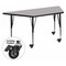 Flash Furniture Trapezoid Activity Table, Chrome, Laminate, Particleboard, Steel, Grey XU-A3060-TRAP-GY-T-P-CAS-GG - alternate 1