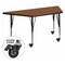 Flash Furniture Trapezoid Activity Table, Chrome, Laminate, Particleboard, Steel, Wood Grain XU-A3060-TRAP-OAK-H-P-CAS-GG - alternate 1