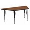 Flash Furniture Trapezoid Activity Table, Chrome, Laminate, Particleboard, Steel, Wood Grain XU-A3060-TRAP-OAK-H-P-GG - alternate 1