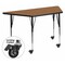 Flash Furniture Trapezoid Activity Table, Chrome, Laminate, Particleboard, Steel, Wood Grain XU-A3060-TRAP-OAK-T-A-CAS-GG - alternate 1