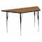 Flash Furniture Trapezoid Activity Table, Chrome, Laminate, Particleboard, Steel, Wood Grain XU-A3060-TRAP-OAK-T-A-GG - alternate 1