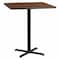 Flash Furniture Square Walnut Table, Sqr w/X-Base, 36"W x 43.13"H, Laminate Top, Wood Grain XU-WALTB-3636-T3030B-GG - alternate 1