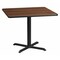 Flash Furniture Square Walnut Table, Sqr w/X-Base, 36"W x 31.13"H, 36" W, 36" L, 31.125" H, Laminate Top, Wood Grain XU-WALTB-3636-T3030-GG - alternate 1