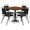 Flash Furniture Square Walnut Table, Bnqut Chair, Sqr, X-Base, 36", 36" W, 36" L, 30" H, Laminate Top, Wood Grain HDBF1012-GG - alternate 1