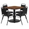 Flash Furniture Square Wlnut Table, Bnqut Chair, Sqr, Rnd Base, 36", Laminate Top, Wood Grain RSRB1012-GG - alternate 1