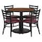 Flash Furniture Round Walnut Tble Set, Brgndy Seat, Rnd Base, 36", 36" W, 36" L, 30" H, Laminate Top, Wood Grain RSRB1008-GG - alternate 1
