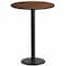 Flash Furniture Round Walnut Lmnt Table Top, Round w/Base, 24", 24" W, 24" L, 43.125" H, Laminate Top, Wood Grain XU-RD-24-WALTB-TR18B-GG - alternate 1