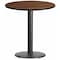 Flash Furniture Round Walnut Lmnt Table Top, Round w/Base, 24", Laminate Top, Wood Grain XU-RD-24-WALTB-TR18-GG - alternate 1