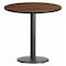Flash Furniture Round Walnut Lmnt Table Top, Round w/Base, 30", Laminate Top, Wood Grain XU-RD-30-WALTB-TR18-GG - alternate 1