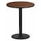 Flash Furniture Round Walnut Lmnt Table Top, Round w/Base, 36", 36" W, 36" L, 43.125" H, Laminate Top, Wood Grain XU-RD-36-WALTB-TR24B-GG - alternate 1